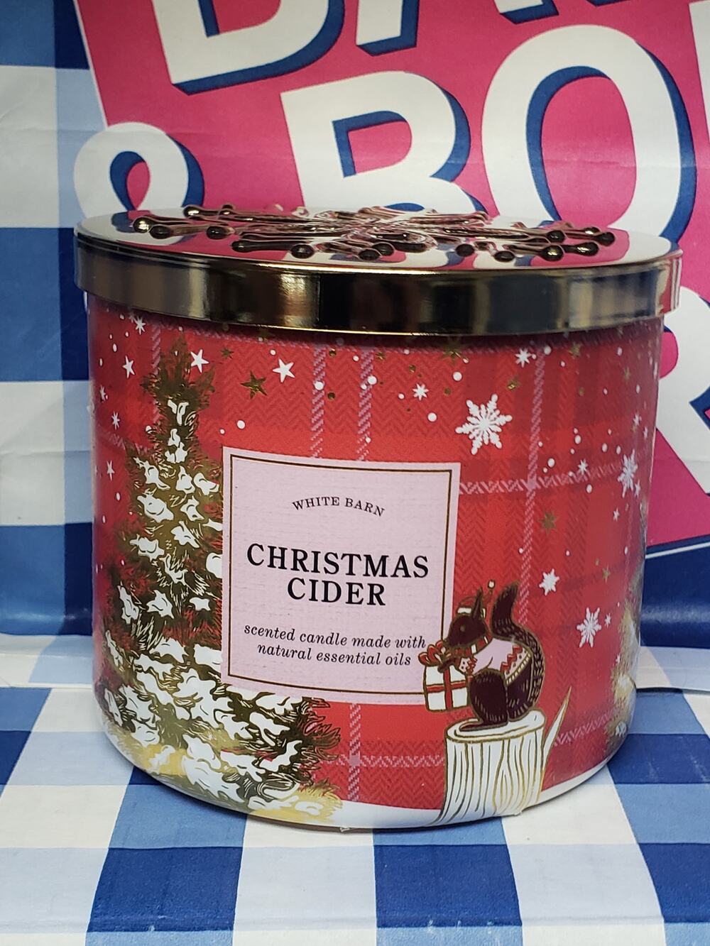 BBW Christmas Cider Large 3 Wick Candle Holiday Home Fragrance Decor